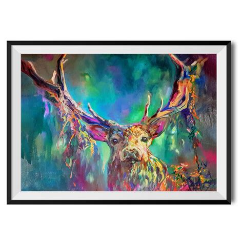 Woodland Stag By Sue Gardner Fine Art Print By Wraptious