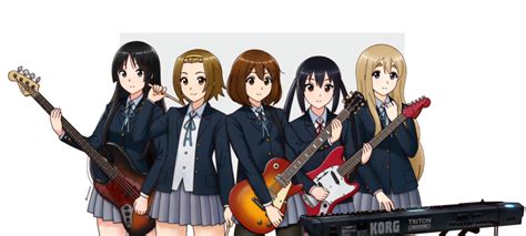 Safebooru 5girls Akiyama Mio Artist Name Bangs Bass Guitar Black Eyes