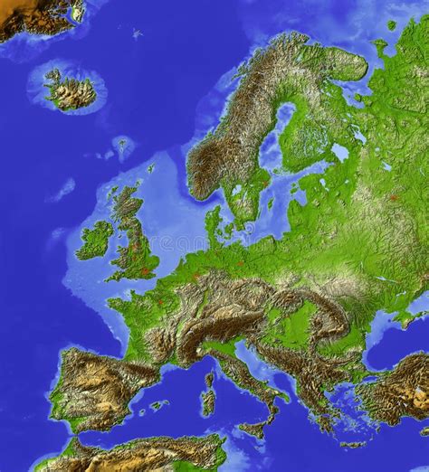 An Extremely Detailed Map Of Europe With All The Terrains And Major