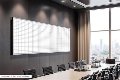 Premium Psd Conference Room Projector Screen Mockup Office Meeting