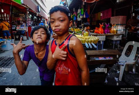 Manila Philippines Apr 12 2017 Children Playing At Street Market