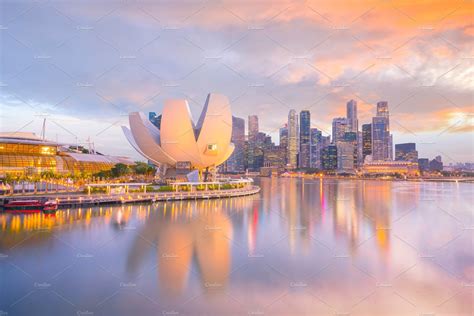 Singapore Downtown Skyline Containing Singapore Skyline And Night