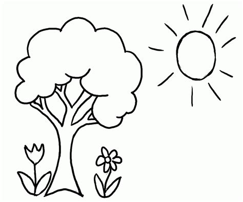Simple Tree Coloring Page - Coloring Home