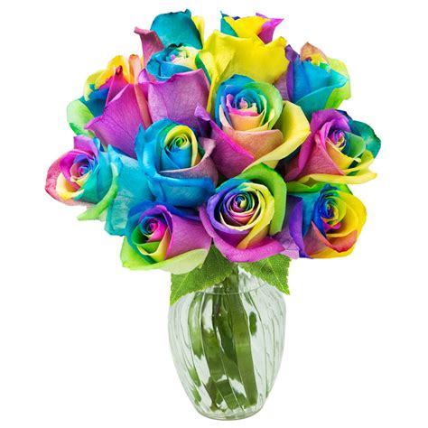 Kabloom Mothers Day Collection Bouquet Of 12 Fresh Rainbow Roses