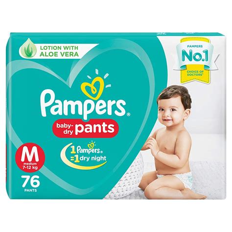 Bigoffers Pampers New Diapers Pants Medium M 7 12kg 76 Count