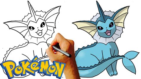 How To Draw Vaporeon Pokemon Step By Step Art Lesson Youtube