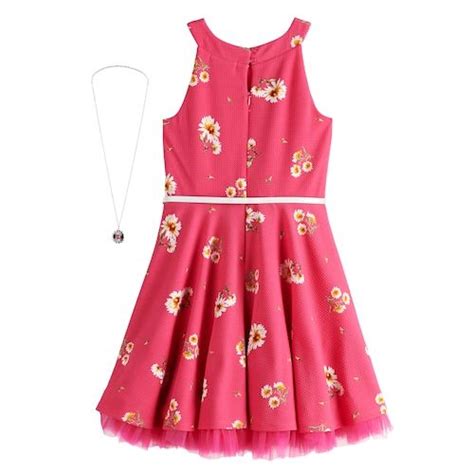 Girls 7 16 Knitworks Printed Skater Dress And Necklace Set Necklace