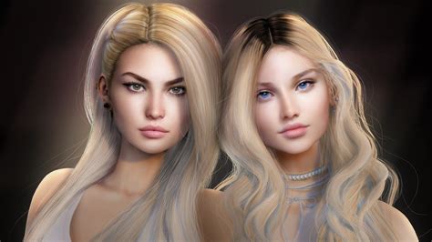 Two Blonde Pretty Fantasy Girls Wallpaper HD Fantasy Girls Wallpapers