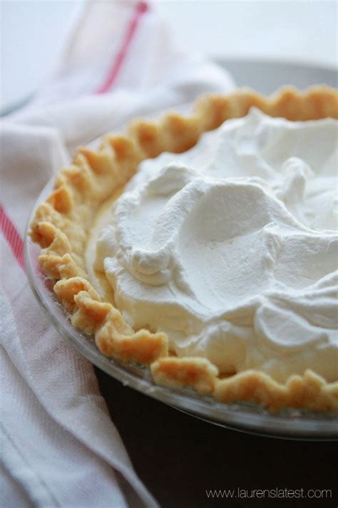 A delicious, refreshing, sweet and creamy pie. Lemon Cream Pie with Fresh Raspberries | Lauren's Latest