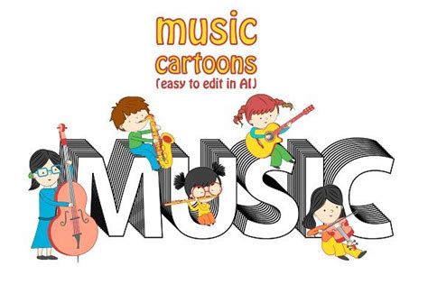 Set Of Music Cartoons Music Cartoon Simple Cartoon Cartoon
