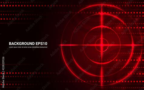 Abstract Red Target Shooting Range On Black Background Vector