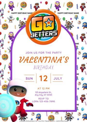 Go Jetters Canva Birthday Invitation Templates Download Hundreds FREE PRINTABLE Birthday