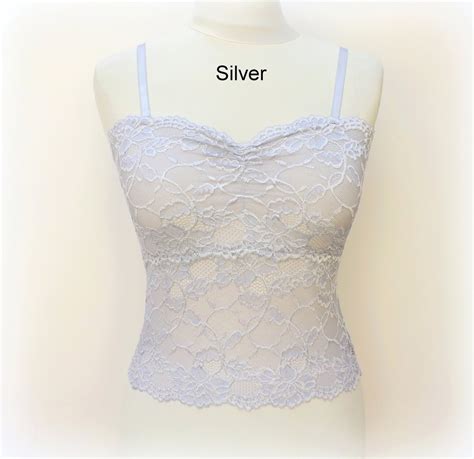 Light Blue Elastic Lace Tank Top Camisole See Through Lace Etsy