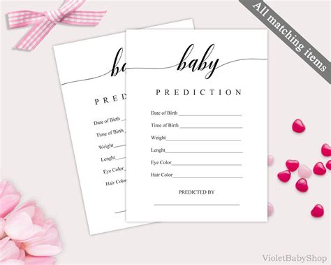 Grab a photo from your computer files or. Modern Baby Prediction Game Template Printable Baby Shower ...