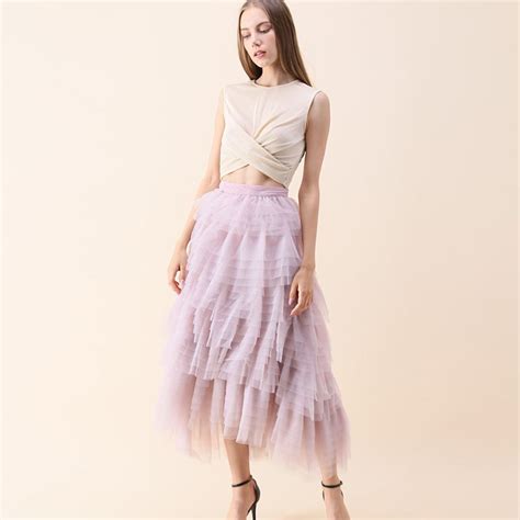 Swan Cloud Waterfall Tulle Skirt In Lilac Fashion More Layered Tulle
