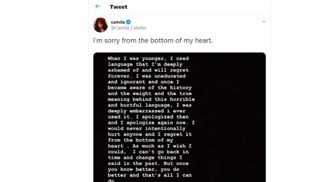 Singer Camila Cabello Apologizes For Past Racist Language