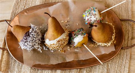 Caramel And Chocolate Dipped Pears Usa Pears