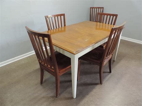 Transitional Design Online Auctions Solid Wood Dining Table Five