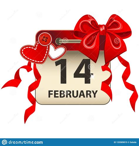 Valentines Day Calendar Stock Vector Illustration Of Event 133589815