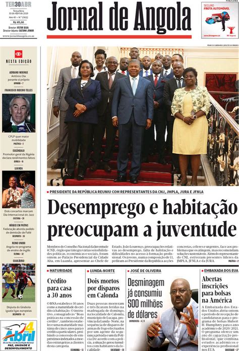 Jornal De Angola Terça 30 De Abril De 2019