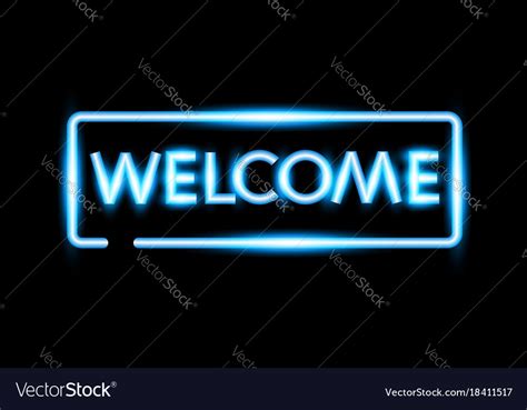 Realistic Welcome Neon Sign Banner Royalty Free Vector Image