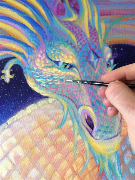 Rainbow Dragon Wall Art Cosmic Healing Dragon Magical Etsy