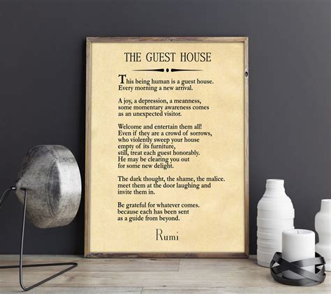 Rumi Quote The Guest House Poem By Rumi Inspiring Poem Guest House