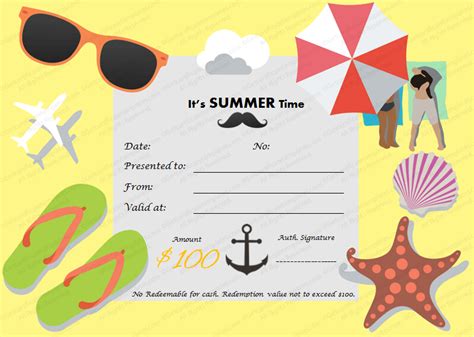 Here is the first holiday border template in this guide. Summertime Gift Certificate Template for Summer Holidays