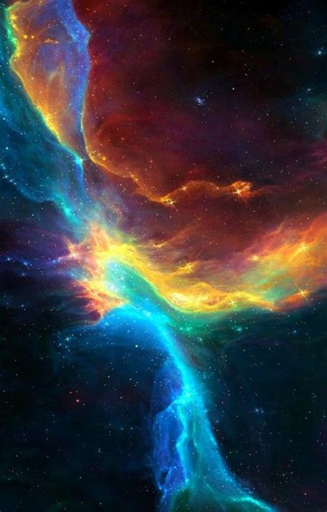 Amazing Orange Blue And Yellow Nebula Space Pictures Cosmos Astronomy