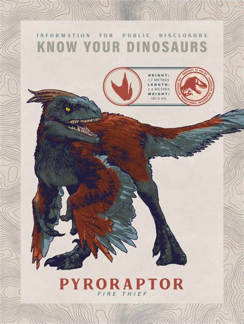 Jurassic World Dominion Pyroraptor Running Poster Officially Licens