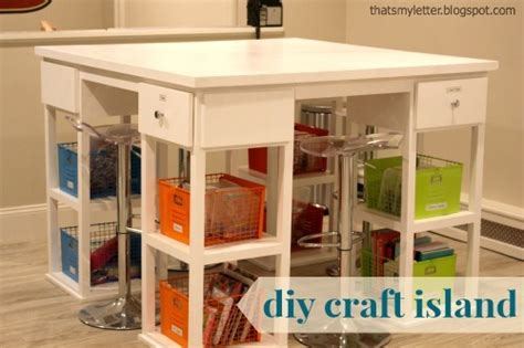 Here's a photo tutorial for making your own crafting workspace island with bins & shelves for storage! Ana White | craft island - DIY Projects