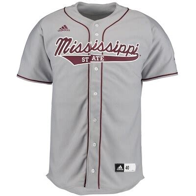 Notify me when this product is available super soft moisture wicking technology custom, light weight, fully sublimated button down baseball jersey Mississippi State Bulldogs adidas Authentic Baseball ...