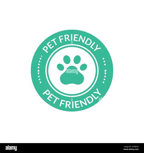 Pet Animal Friendly Sign Paw Dog Cat Place Icon Certified Stock Vector