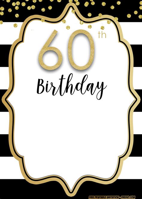 Free Printable 60th Birthday Invitation Templates
