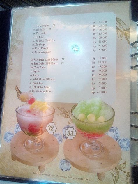 Menu at Fusia Restaurant - Rajanya Nasi Timbel, Surabaya, Jl. Dr