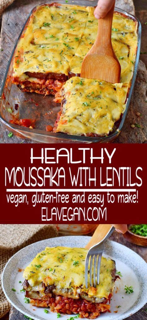 Pour in the red wine, if using, cook until nearly reduced, then add the lentils, reserved mushroom stock and cans of tomatoes. Lentil moussaka with eggplant and vegan bechamel sauce ...
