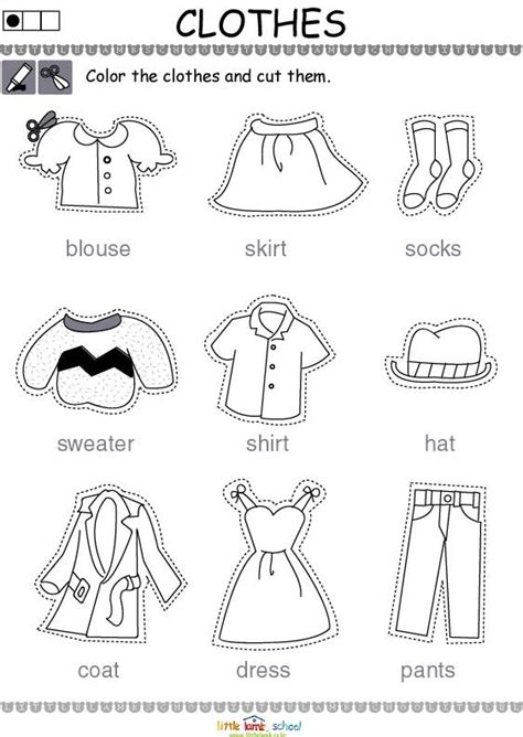 Resultado De Imagen Para Worksheet About Clothes English Activities For