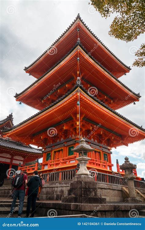 Low Angle View Of The Pagoda At Kiyomizu Dera Temple In Kyoto Japan
