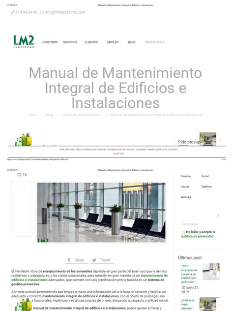 Manual De Mantenimiento Integral De Edificios E Instalaciones Pdf