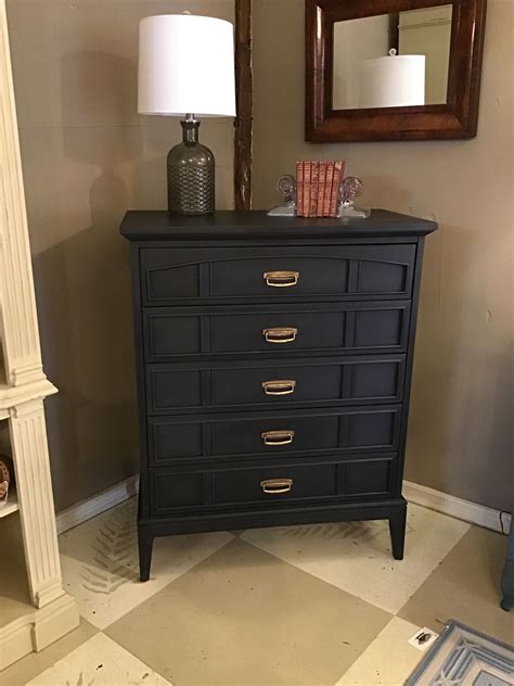 Decorating your furniture with chalk paint is convenient and doesn't require priming or stripping. Mid century Chest painted in Graphite Chalk Paint®️ by ...