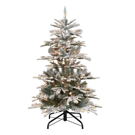 Puleo International 45 Ft Pre Lit Flocked Aspen Fir Artificial