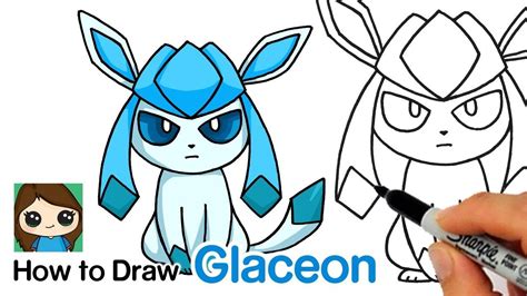 How To Draw Pokemon Glaceon Pokemon Drawings Cute Drawings Drawings