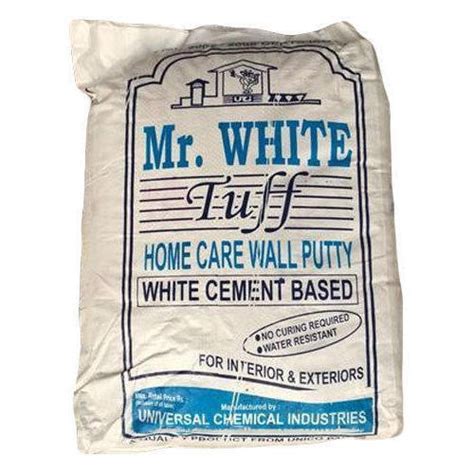 Wall Putty Powder With 20 Kilograms Bag Packaging Application