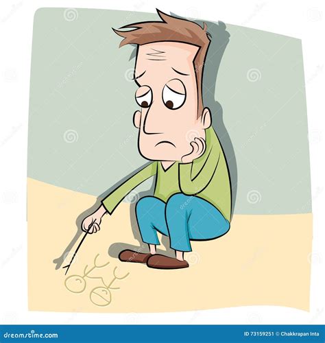 Cartoon Lonely Man Stock Vector Illustration Of Male 73159251