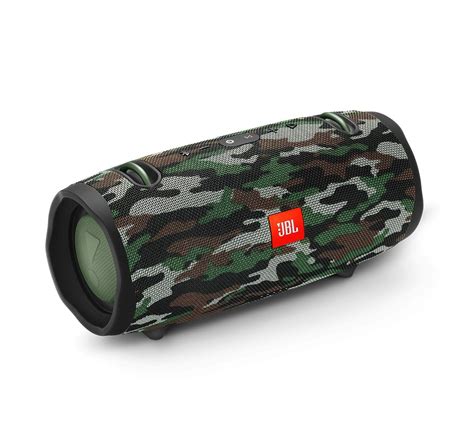 The Jbl Boom 2 Waterproof Bluetooth Speaker Is Camouflaged Green And Red