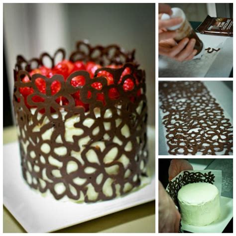 Creative Ideas Diy Chocolate Lace Flower Cake Decoration