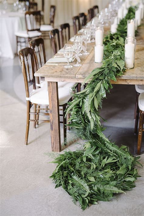 Simple Table Garland With Leafy Greens Fern Tablescape Eden Ingle
