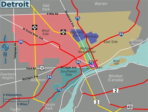 Easy Map of Detroit | Detroit map, Detroit, Detroit michigan