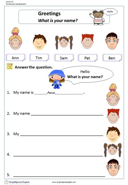 Hello Whats Your Name Worksheet Whats Your Name Worksheet