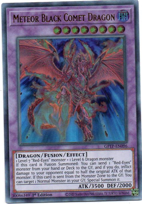 Meteor Black Comet Dragon Carta Yugi Gftp En096